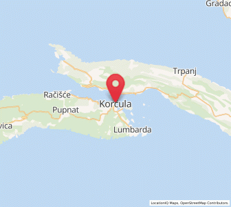 Map of Korčula, Dubrovnik-Neretva