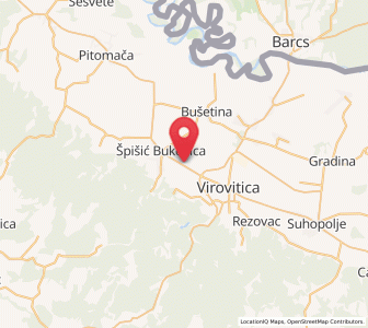 Map of Korija, County of Virovitica-Podravina