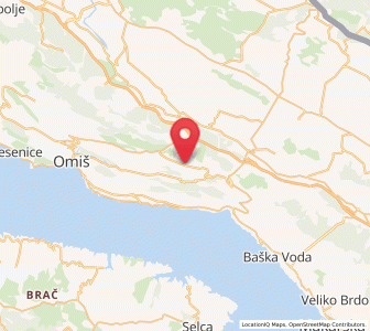 Map of Kostanje, Split-Dalmatia
