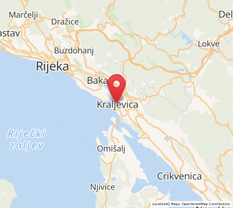 Map of Kraljevica, County of Primorje-Gorski Kotar