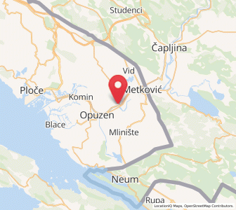 Map of Kula Norinska, Dubrovnik-Neretva