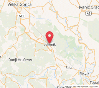 Map of Lekenik, County of Sisak-Moslavina