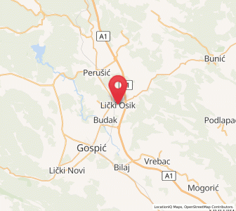 Map of Lički Osik, County of Lika-Senj