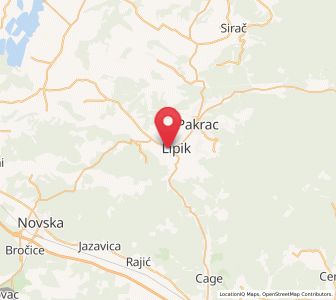 Map of Lipik, County of Požega-Slavonia