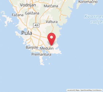 Map of Ližnjan, Istria