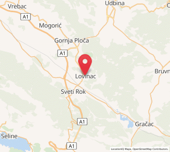 Map of Lovinac, County of Lika-Senj