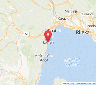Map of Lovran, County of Primorje-Gorski Kotar