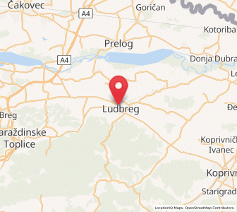 Map of Ludbreg, County of Varaždin