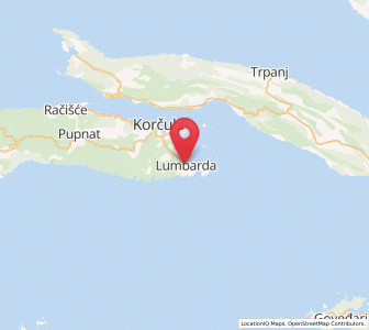 Map of Lumbarda, Dubrovnik-Neretva