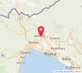 Map of Marčelji, County of Primorje-Gorski Kotar
