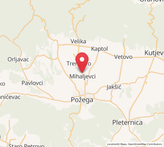 Map of Mihaljevci, County of Požega-Slavonia