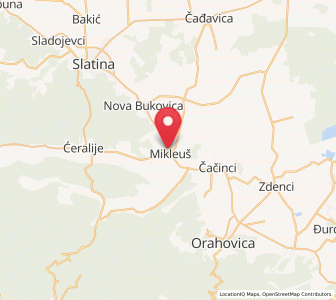 Map of Mikleuš, County of Virovitica-Podravina