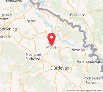 Map of Molve, County of Koprivnica-Križevci