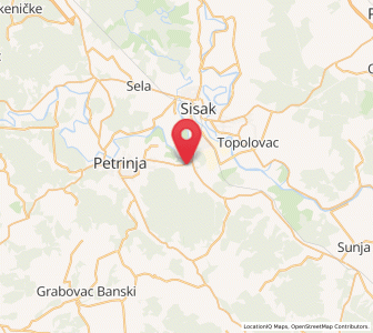 Map of Mošćenica, County of Sisak-Moslavina