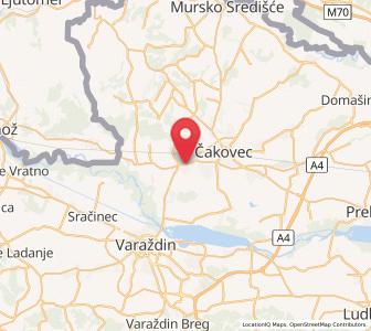 Map of Nedelišće, County of Međimurje