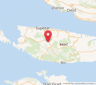 Map of Nerežišće, Split-Dalmatia