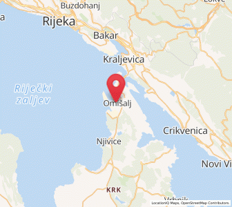 Map of Omišalj, County of Primorje-Gorski Kotar