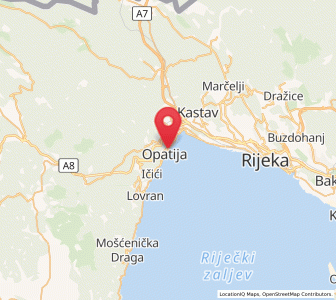 Map of Opatija, County of Primorje-Gorski Kotar