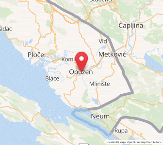 Map of Opuzen, Dubrovnik-Neretva