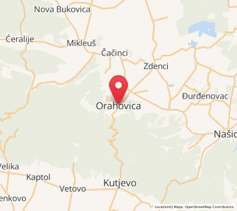 Map of Orahovica, County of Virovitica-Podravina