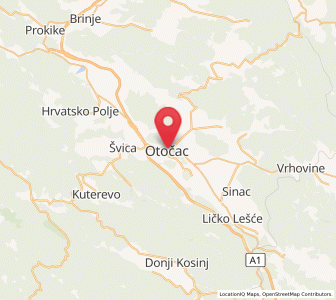 Map of Otočac, County of Lika-Senj