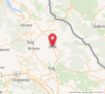 Map of Otok, Split-Dalmatia
