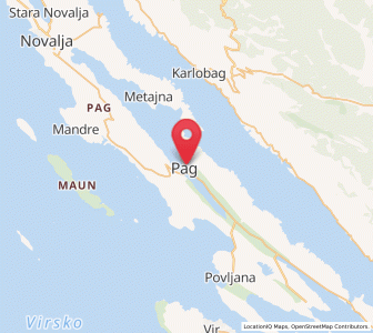 Map of Pag, County of Zadar