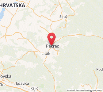Map of Pakrac, County of Požega-Slavonia