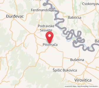 Map of Pitomača, County of Virovitica-Podravina