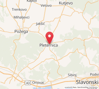 Map of Pleternica, County of Požega-Slavonia
