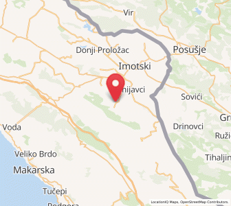 Map of Podbablje Gornje, Split-Dalmatia