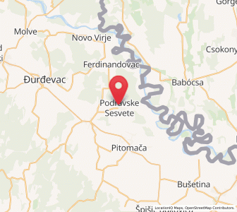 Map of Podravske Sesvete, County of Koprivnica-Križevci