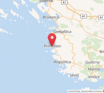 Map of Primošten, Šibenik-Knin
