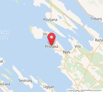 Map of Privlaka, County of Zadar