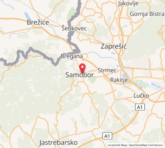 Map of Samobor, County of Zagreb