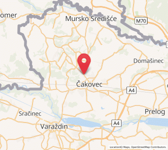 Map of Šenkovec, County of Međimurje