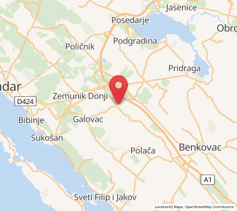 Map of Škabrnje, County of Zadar