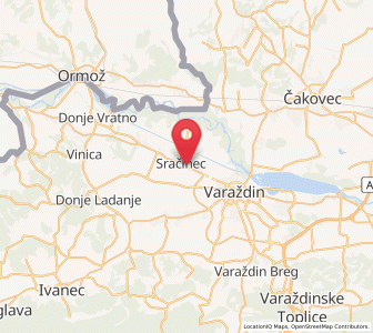 Map of Sračinec, County of Varaždin
