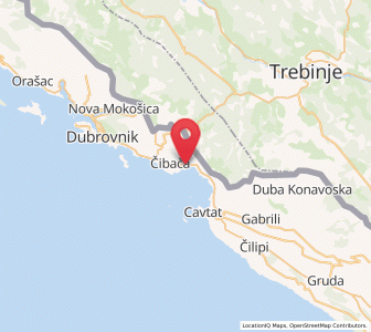 Map of Srebreno, Dubrovnik-Neretva