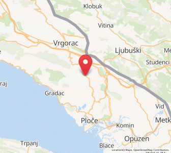 Map of Staševica, Dubrovnik-Neretva