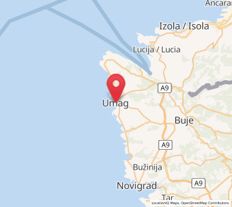 Map of Umag, Istria