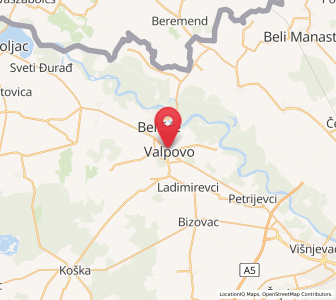 Map of Valpovo, County of Osijek-Baranja
