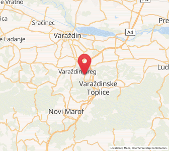 Map of Varaždin Breg, County of Varaždin
