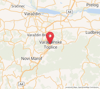 Map of Varaždinske Toplice, County of Varaždin