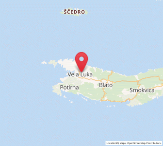 Map of Vela Luka, Dubrovnik-Neretva