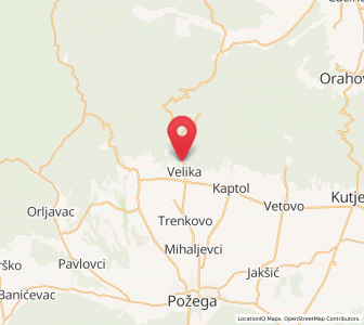 Map of Velika, County of Požega-Slavonia
