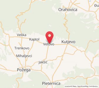 Map of Vetovo, County of Požega-Slavonia