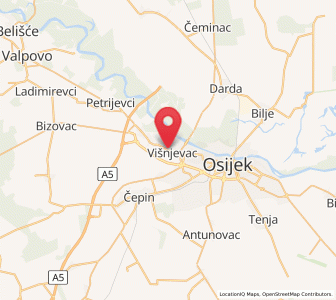 Map of Višnjevac, County of Osijek-Baranja