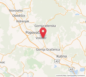 Map of Voloder, County of Sisak-Moslavina