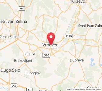 Map of Vrbovec, County of Zagreb